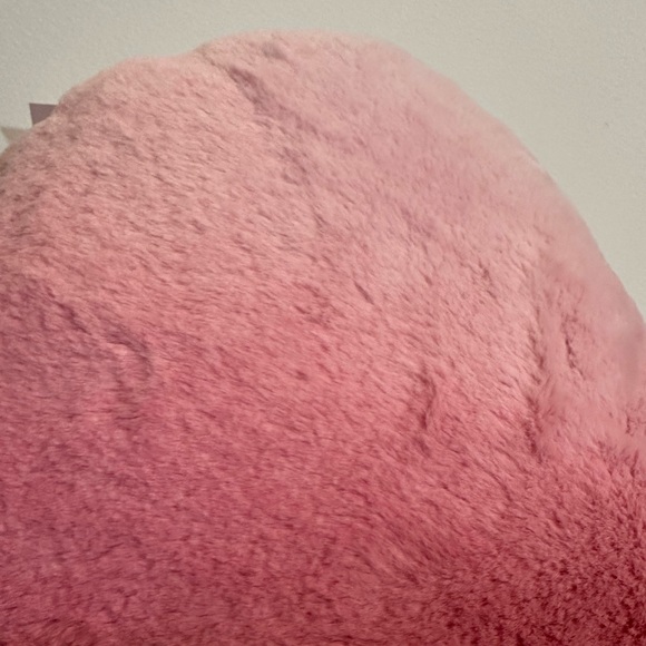 Cupcakes and Cashmere Pink Ombre Faux Fur Decorative Heart Throw Pillow - Picture 2 of 4